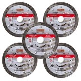 Set 5 discuri diamantate turbo subtire, placi ceramice, taiere umeda si uscata, 115 mm/22.23 mm, Richmann Exclusive GartenVIP DiyLine
