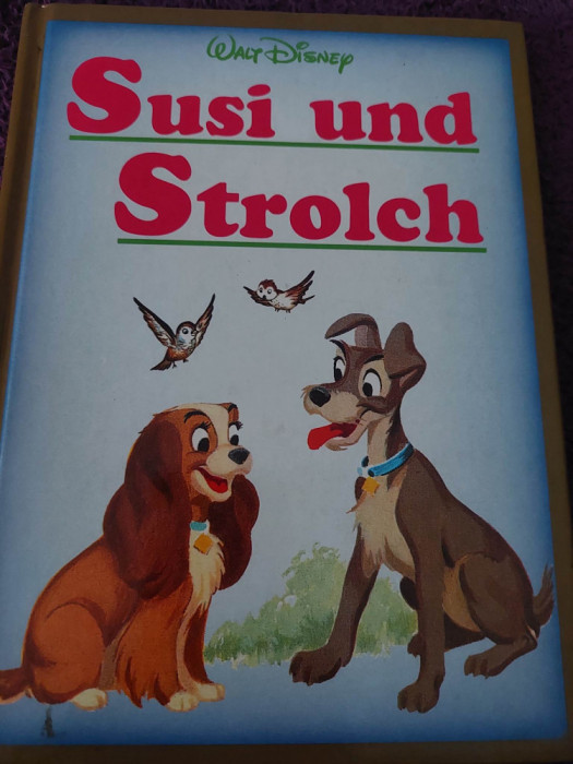 carte vintage povesti copii 1990,SUSI UND STROLCH,DISNEY,Delphin Verlag-L.German