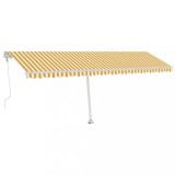 Cumpara ieftin Copertina autonoma retractabila automat galben&amp;alb 600x350 cm