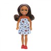 Papusa Barbie Chelsea Creola, Par Saten, Rochita Albastra, 15 cm, Accesorii, 3 ani+