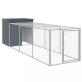 Cotet de pui cu incinta antracit 110x405x110 cm otel galvanizat GartenMobel Dekor, vidaXL