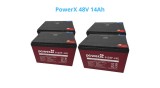 Pachet baterie bicicletă PowerX 48V 6-DZF-14L 6-DZM-14 (4x12V-14Ah)