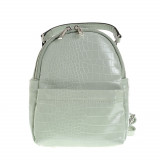 Rucsac mini verde cu aspect piele de sarpe