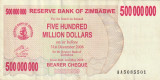 Zimbabwe ( Bearer Cheque ) 500.000.000 Dolari 2008 - P60