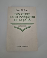 Carte cu autograf Ion D Isac Din zilele unui invatator de la tara Memorii