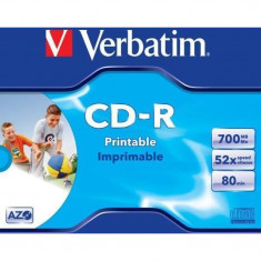 CD-R VERBATIM 700MB 80min viteza 52x set 10 buc carcasa printabil &amp;amp;quot;AZO Wide Inkjet Printable&amp;amp;quot; &amp;amp;quot;43325/261908&amp;amp;quot; foto