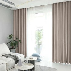 Draperie din catifea blackout cu rejansa transparenta cu ate pentru galerie, Madison, 150x260 cm, densitate 700 g/ml, Grullo, 1 buc