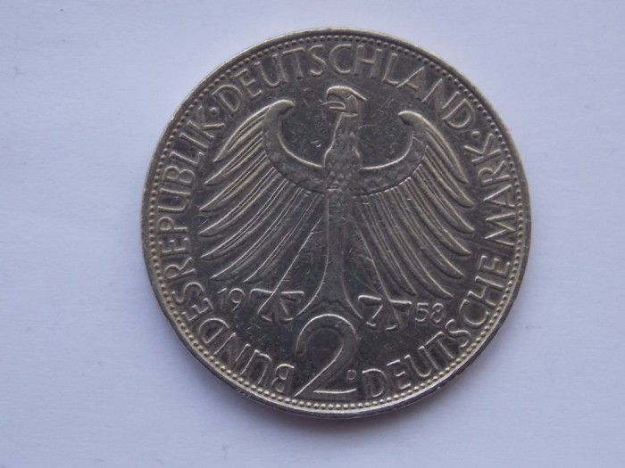 2 MARK 1958 D GERMANIA-COMEMORATIVA-PLANCK