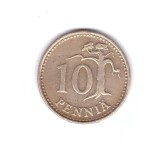 Moneda Finlanda 10 pennia 1963, stare foarte buna, curata
