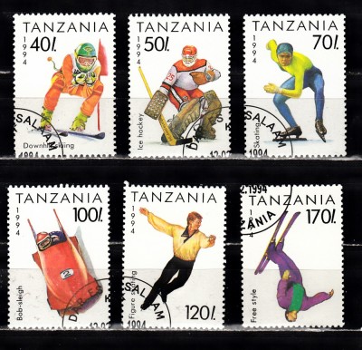 A12 S1 4 - Timbre foart vechi - Tanzania - jocuri sportive de iarna foto
