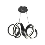 Lustra LED Suspendata cu Telecomanda INFINITY Twist, 180W, Inaltime Reglabila, Lumina Rece/Calda/Neutra, Dimabila, Negru
