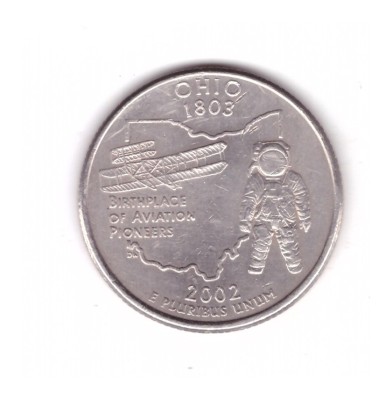 Moneda SUA 25 centi/quarter dollar 2002 P, Ohio 1803, stare buna, curata foto
