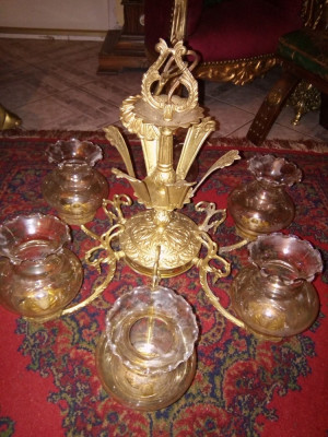 Elegant candelabru in stilul francez Empire din bronz masiv cu 6 brațe foto