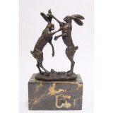 Doi iepuri- statueta din bronz pe un soclu din marmura SL-97, Animale