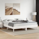 Cumpara ieftin Cadru de pat fără saltea, alb, 200x200 cm, lemn masiv pin