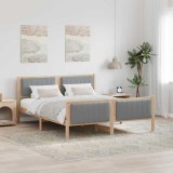 vidaXL Cadru de pat Maro și gri deschis 160 x 200 cm Lemn masiv de pin 3394308