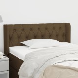 VidaXL Tăblie de pat cu aripioare maro &icirc;nchis 103x16x78/88 cm textil