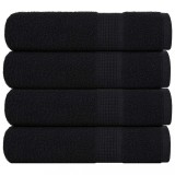 VidaXL Prosoape de duș 4 buc Negru 70x140 cm 360 g/m&sup2; 100% bumbac