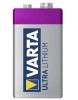 Baterie Varta Ultra Lithium 9V 6F22 1150mAh, baterie litiu rezistenta -40 +60 grade, durata lunga viata, ideala detectoare fum si electronice,