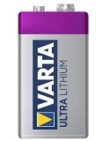 Baterie Varta Ultra Lithium 9V 6F22 1150mAh, baterie litiu rezistenta -40 +60 grade, durata lunga viata, ideala detectoare fum si electronice,