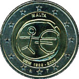 Malta 2 Euro 2009 (10 Years of EMU) KM-134 UNC !!!