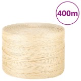 Franghie, 400 m, sisal 100%, 3 mm GartenMobel Dekor, vidaXL