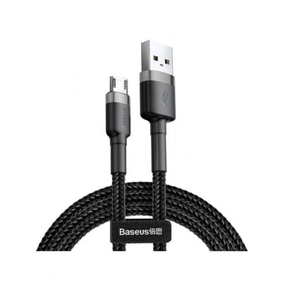 Cablu de Date USB Micro-USB 1.5A, 2m, Baseus Cafule (CAMKLF-CG1) - Gray Black foto