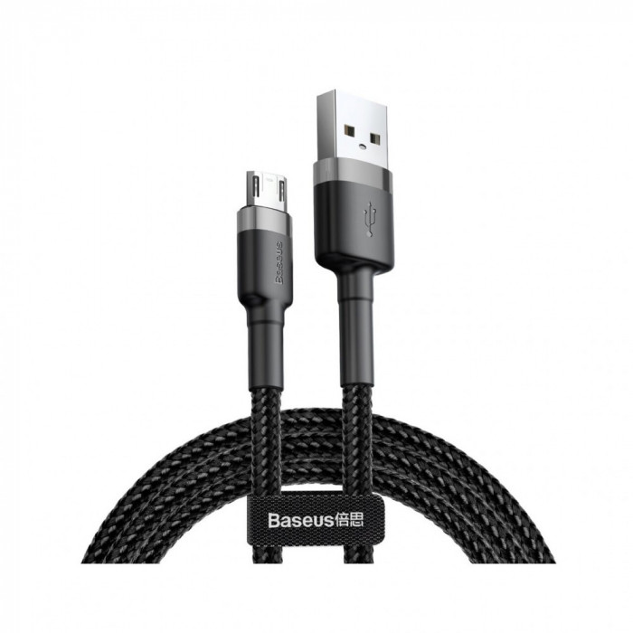 Cablu de Date USB Micro-USB 1.5A, 2m, Baseus Cafule (CAMKLF-CG1) - Gray Black