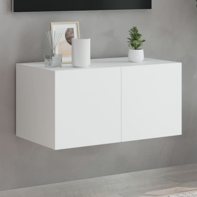 Gossi comoda tv de perete cu lumini led, alb, 60x35x31 cm foto
