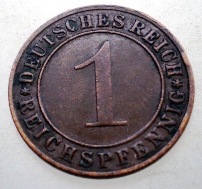 B.295 GERMANIA WEIMAR 1 REICHSPFENNIG 1936 D foto