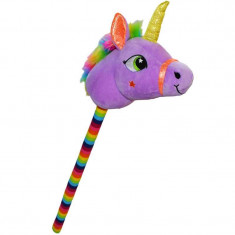 Unicorn de calarit, cu bat, cu sunet, mov/albastru/roz/galben, 80 cm