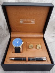 Set cadou pentru barbati Matteo Ferari, ceas, butoni, pix metalic MF080B110G foto