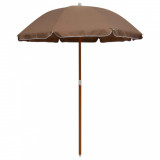 Umbrela de soare cu stalp din otel, gri taupe, 180 cm GartenMobel Dekor