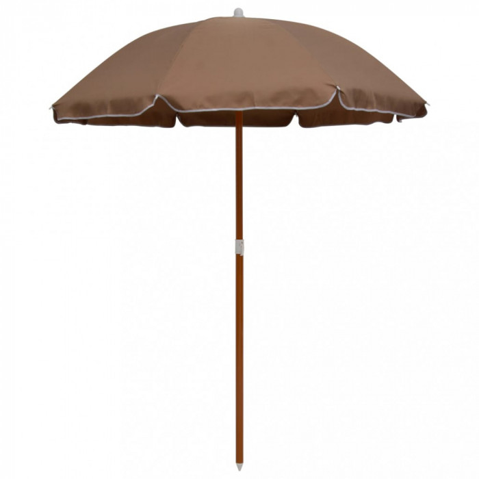 vidaXL Umbrelă de soare cu st&acirc;lp din oțel, gri taupe, 180 cm