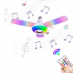 Bec cu 4 brate cu lumina multicolora, functie muzicala prin bluetooth, telecomanda inclusa