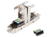 Cuplor RJ45 argintiu pe cablu, Cat 6, carcasă metalică