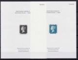 Cumpara ieftin ✅ ( V46 ) Marea Britanie: 1840 One penny black si Two pence blue-reproducere oficiala dupa capetele originale/serie - Expozitia Filatelica Londra 1990