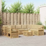 vidaXL Seturi de canapele 10 pcs Alb și Bej 59 x 59 x 37 cm Poliester 3392563