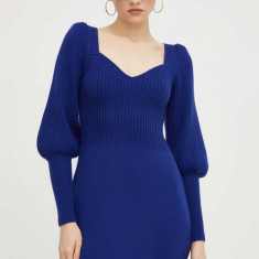 Luisa Spagnoli rochie din lana culoarea albastru marin, mini, mulata