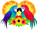 Sticker decorativ, Papagali, Multicolor, 73 cm, 1243STK