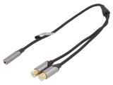 Cablu Audio Jack 3,5mm la RCA Aurit 0,3m