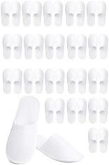 Set 5 perechi papuci hotel, hotel quality, buretati, talpa cauciuc 0,4cm, marime universala, Spalabil Repetabil, Alb Alpin
