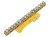 Regletă de Conexiuni 6mm2 14 Borne Galbenă