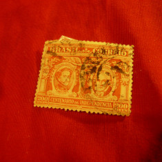 Timbru Brazilia 1922 - 100 Ani Independenta ,val. 200 reis rosu , stampilat