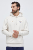 Puma hanorac de bumbac barbati, culoarea bej, cu glugă, cu imprimeu