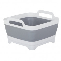 Uscator, scurgator, cutie/caserola alimente pentru camping, Verk Group, silicon, pliabila, gri, 8 L, 29x31x20 cm GartenVIP DiyLine