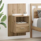 vidaXL Dulap de pat 2 pcs stejar artizanal 48.5 x 32.5 x 80 cm