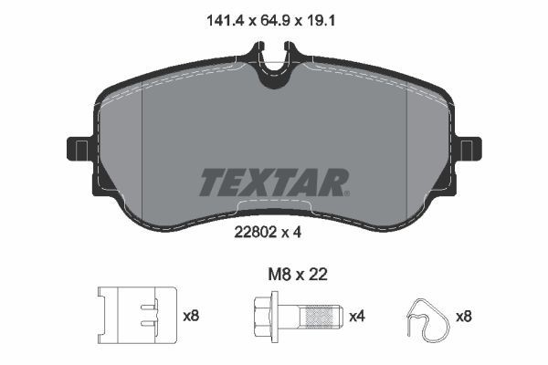 TEXTAR 2280201 Q+ set placute frana,frana disc