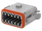 Conector AT mamă cablu-cablu 12 PIN gri IP67