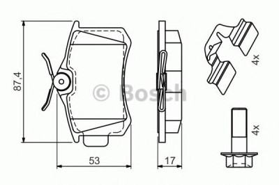 Set placute frana,frana disc VW JETTA IV (162, 163) (2010 - 2016) BOSCH 0 986 494 596 foto